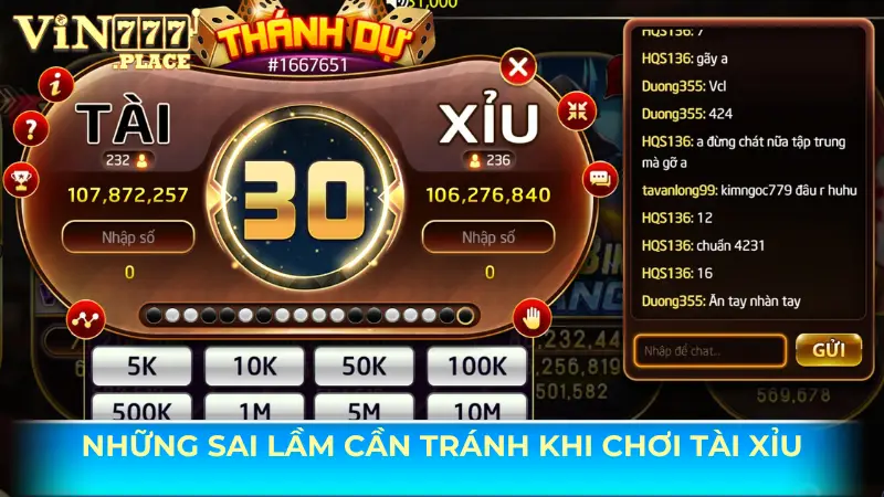 Những sai lầm cần tránh khi chơi tài xỉu